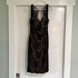 Black lace mini dress